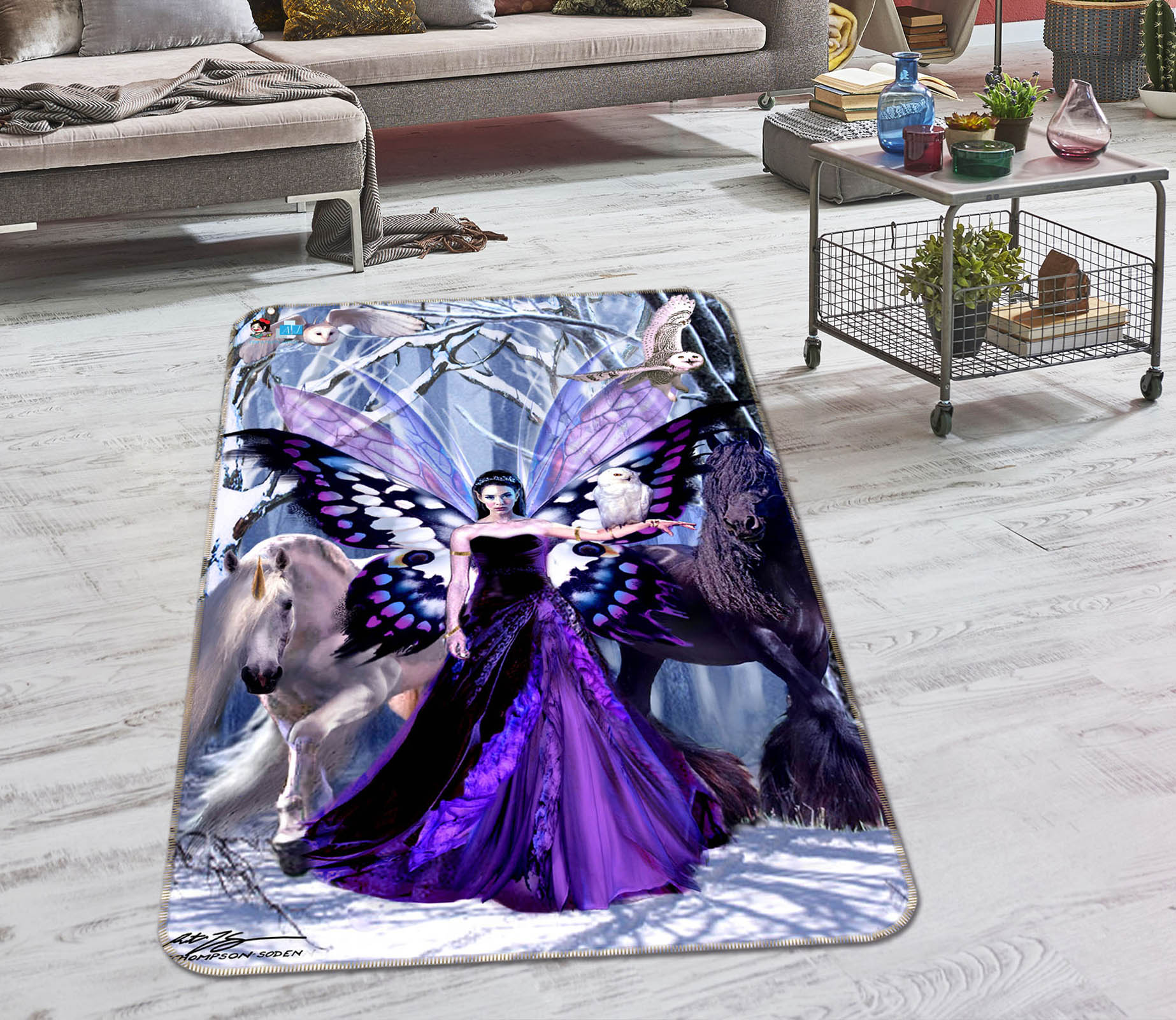 3D Butterfly Woman 8252 Ruth Thompson Rug Non Slip Rug Mat