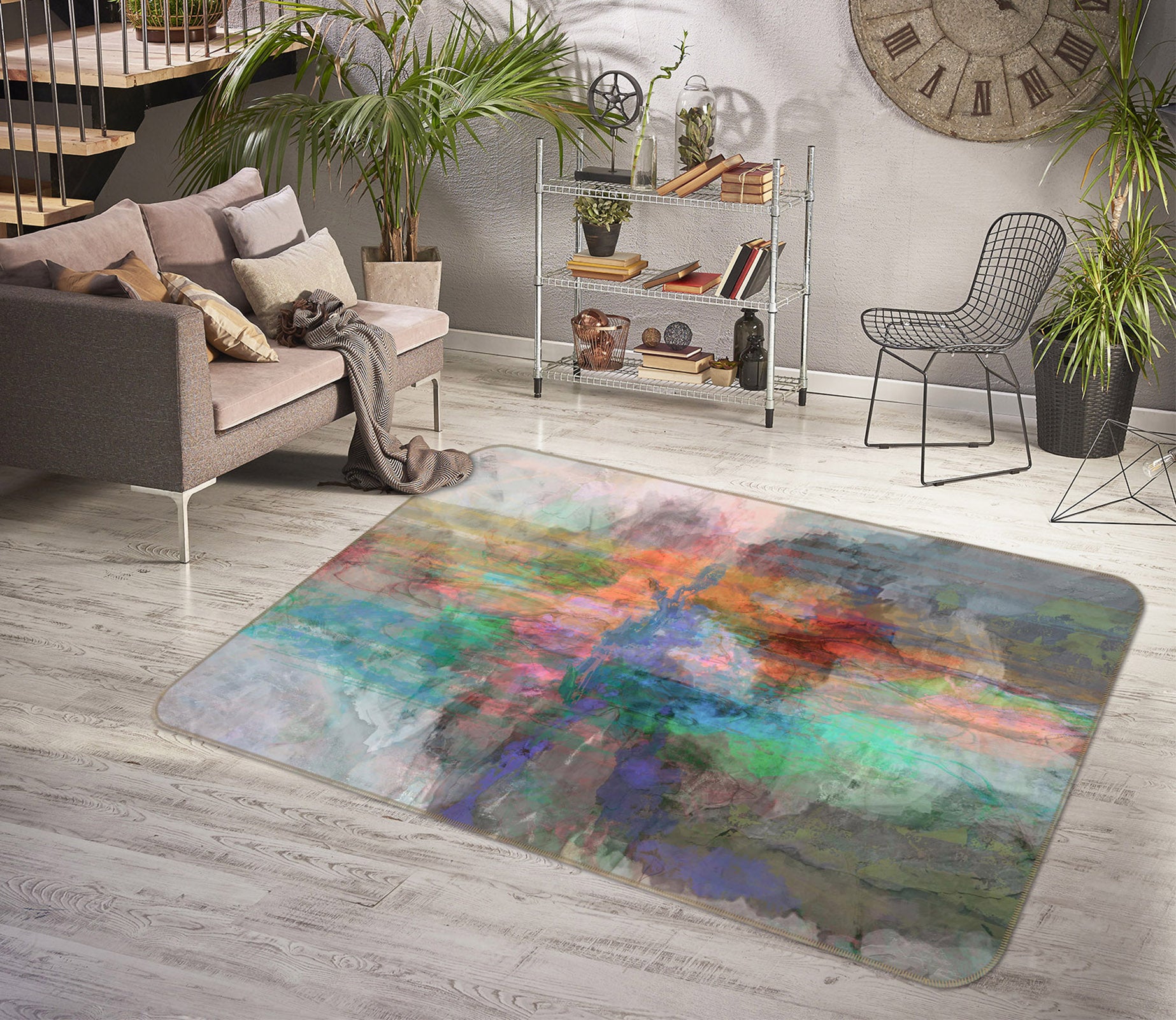 3D Color Graffiti 1035 Michael Tienhaara Rug Non Slip Rug Mat