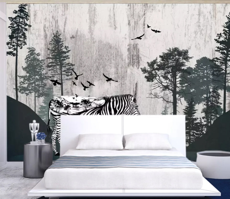 3D Black Eagle Grove WC757 Wall Murals