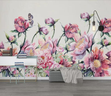 3D Flower Butterfly WC1056 Wall Murals