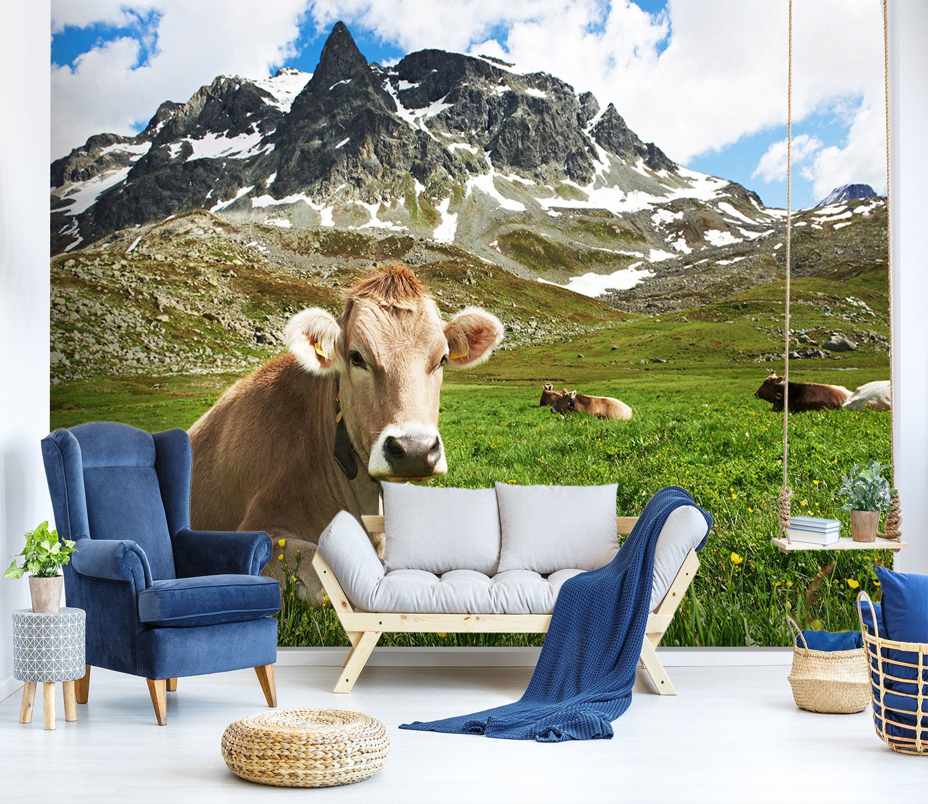 3D Cattle Mountain 338 Wall Murals