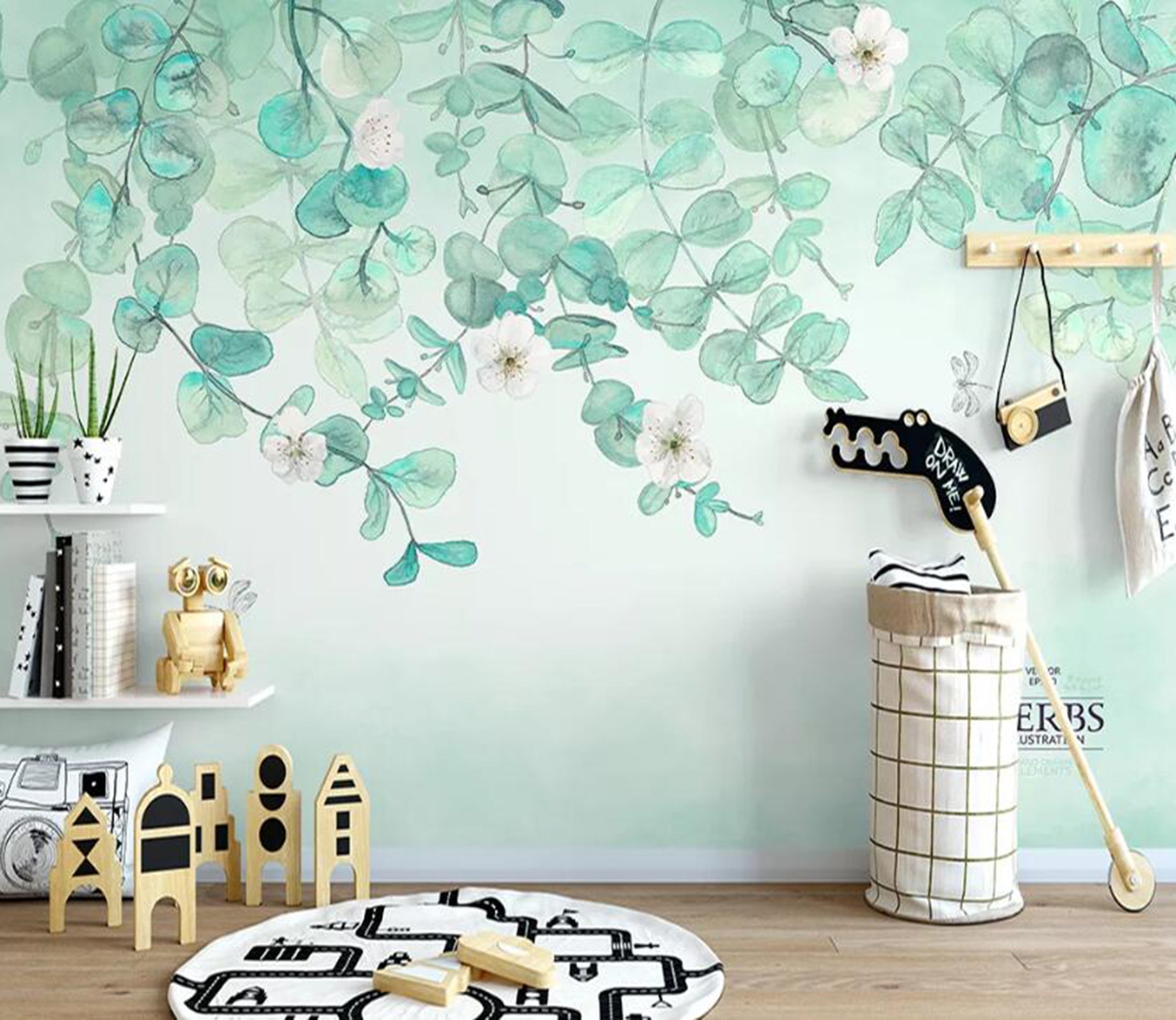 3D Green Leaf WC66 Wall Murals Wallpaper AJ Wallpaper 2 