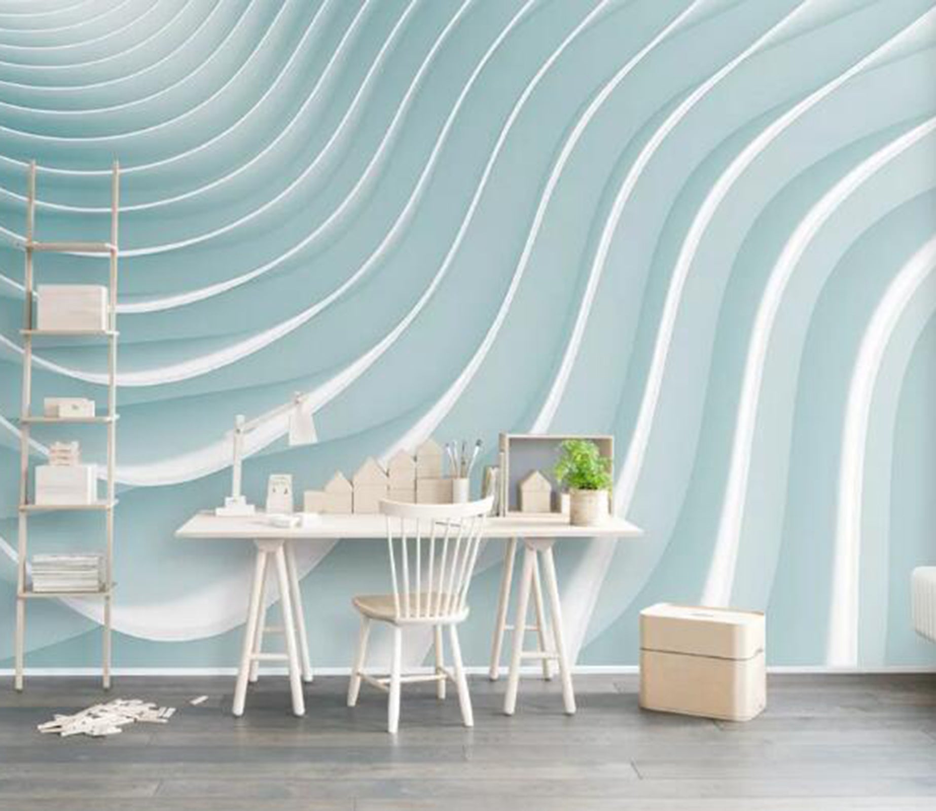 3D White Stripe WG17 Wall Murals Wallpaper AJ Wallpaper 2 