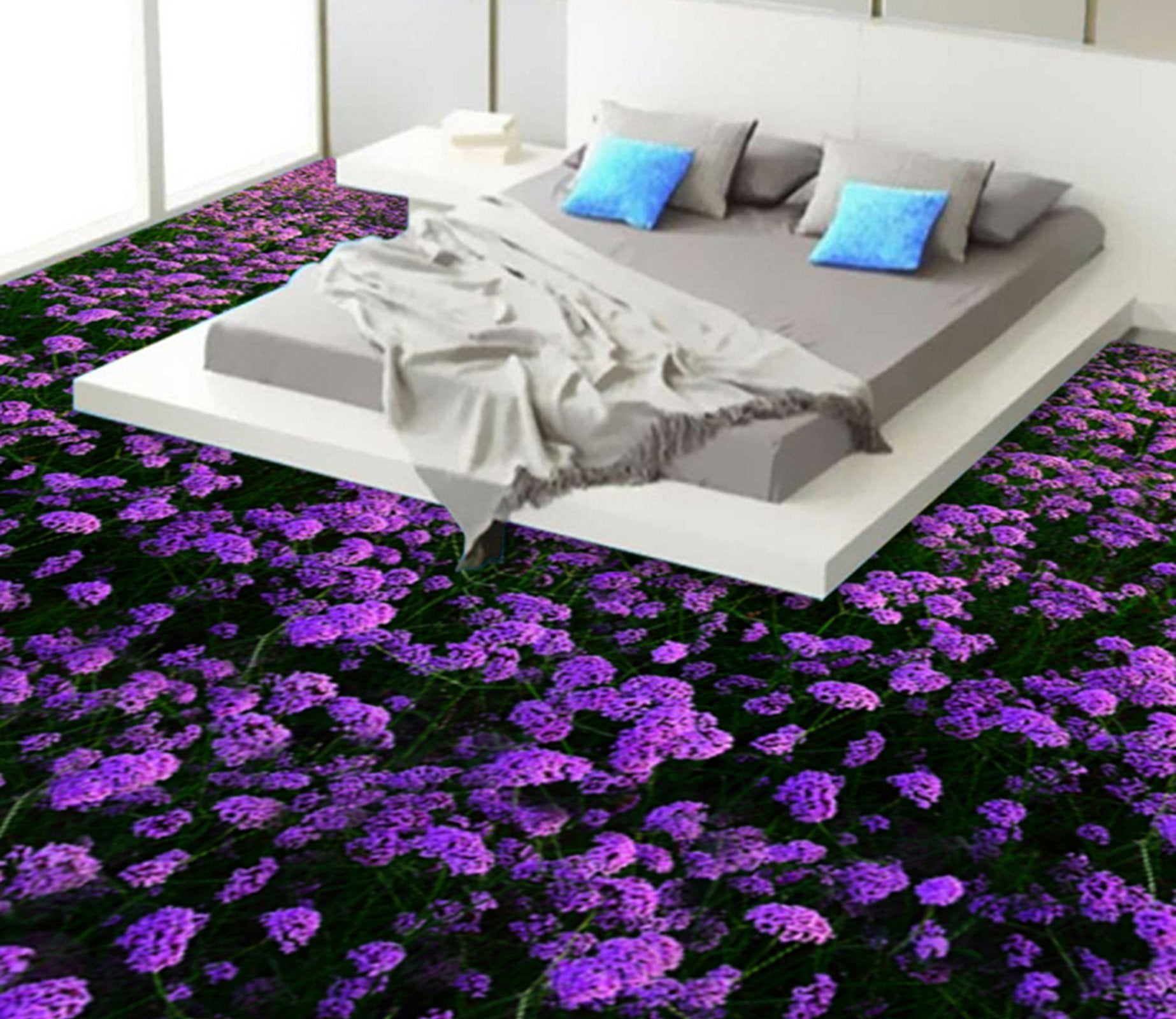 3D Purple Lavender WG312 Floor Mural Wallpaper AJ Wallpaper 2 