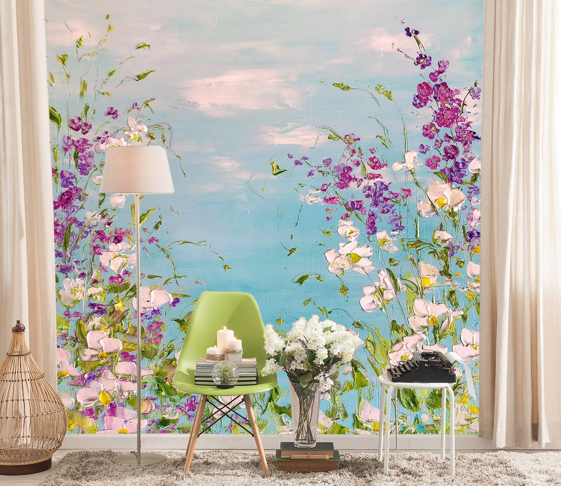 3D Paint Flower Sky 207 Skromova Marina Wall Mural Wall Murals