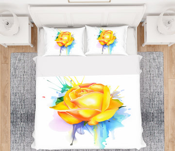 3D Yellow Flowers 63219 Bed Pillowcases Quilt