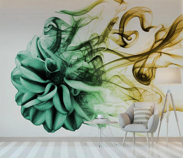 3D Drifting Deep Green 2174 Wall Murals