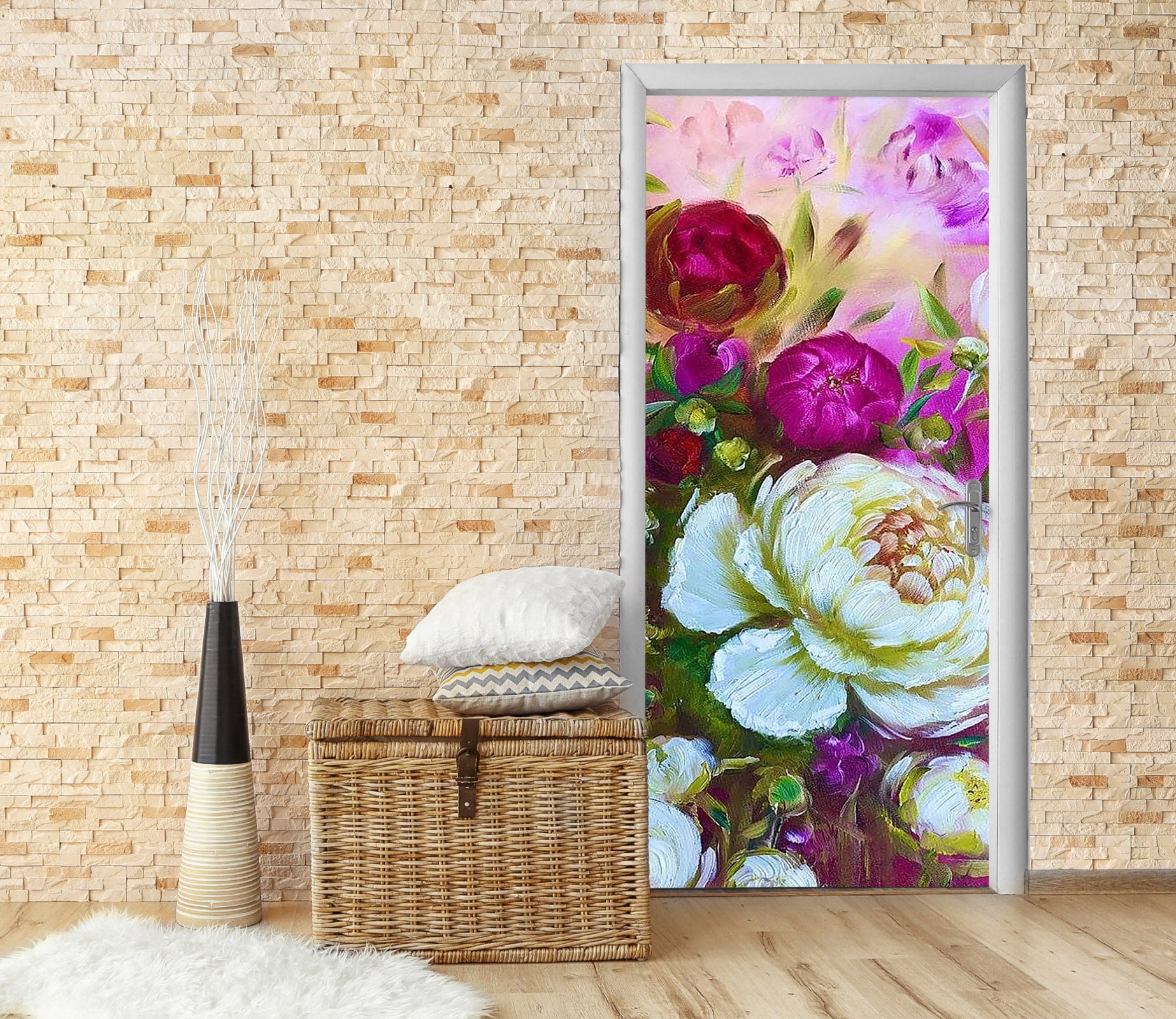 3D Purple Flower 3319 Skromova Marina Door Mural