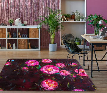 3D Bright Roses 1158 Skromova Marina Rug Non Slip Rug Mat