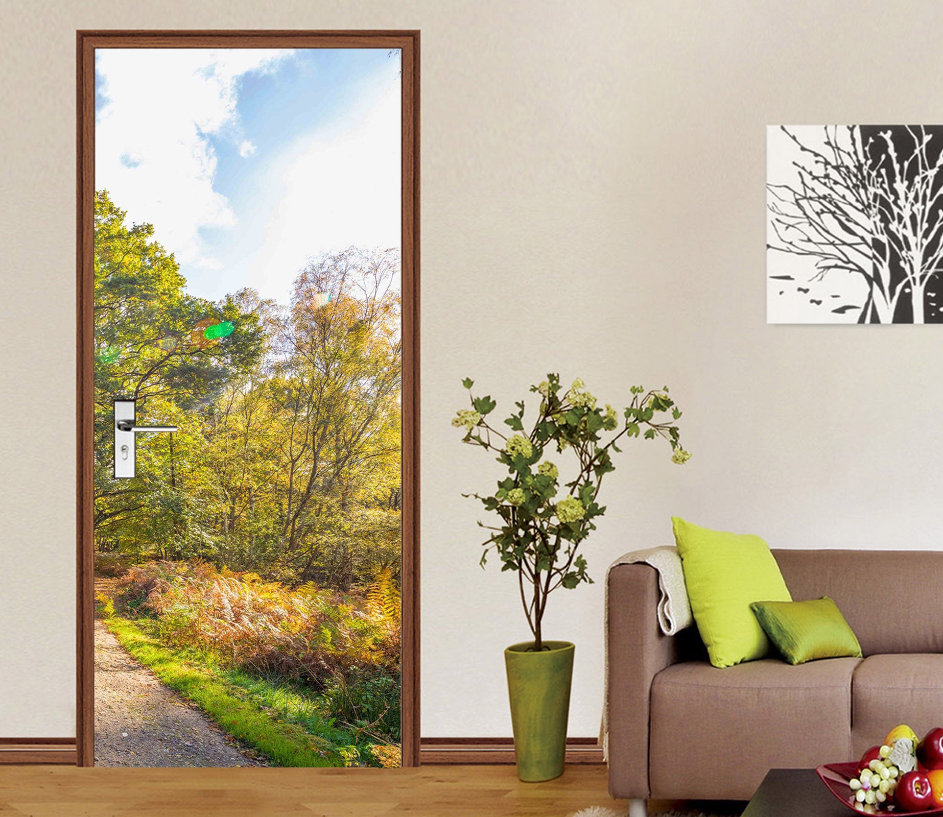 3D Path Grass Trees 101191 Assaf Frank Door Mural