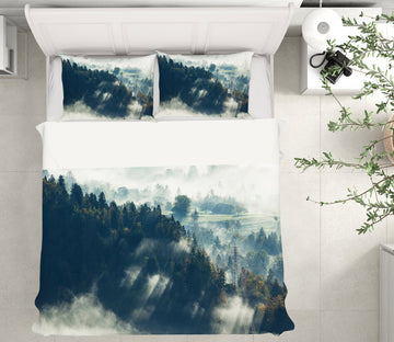 3D Mountain Tree 67143 Bed Pillowcases Quilt