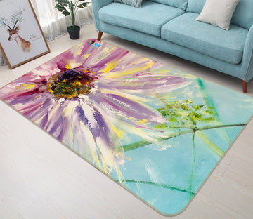 3D Purple Daisy Petals 1211 Skromova Marina Rug Non Slip Rug Mat