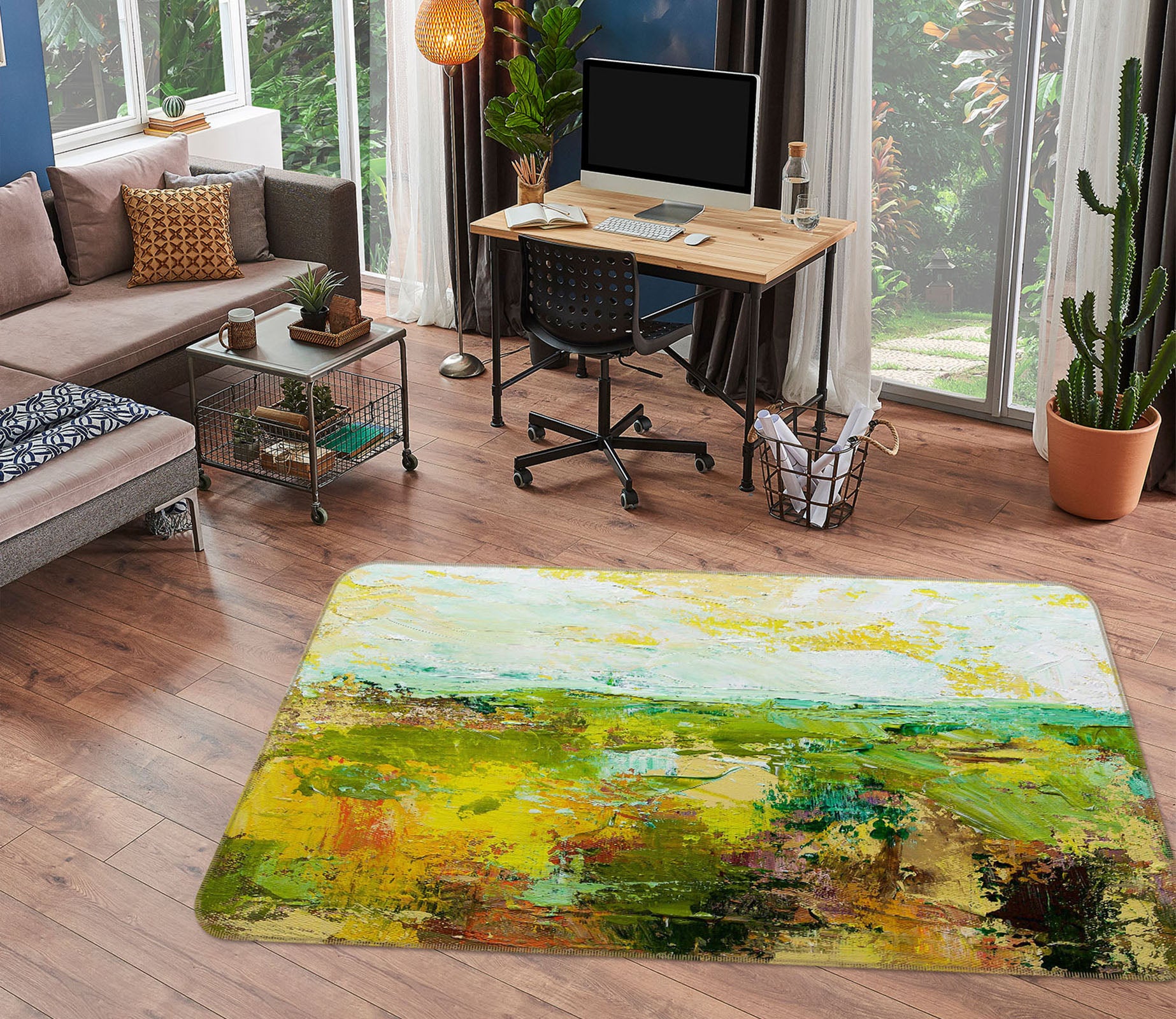 3D Oil Painting Forest 1086 Allan P. Friedlander Rug Non Slip Rug Mat