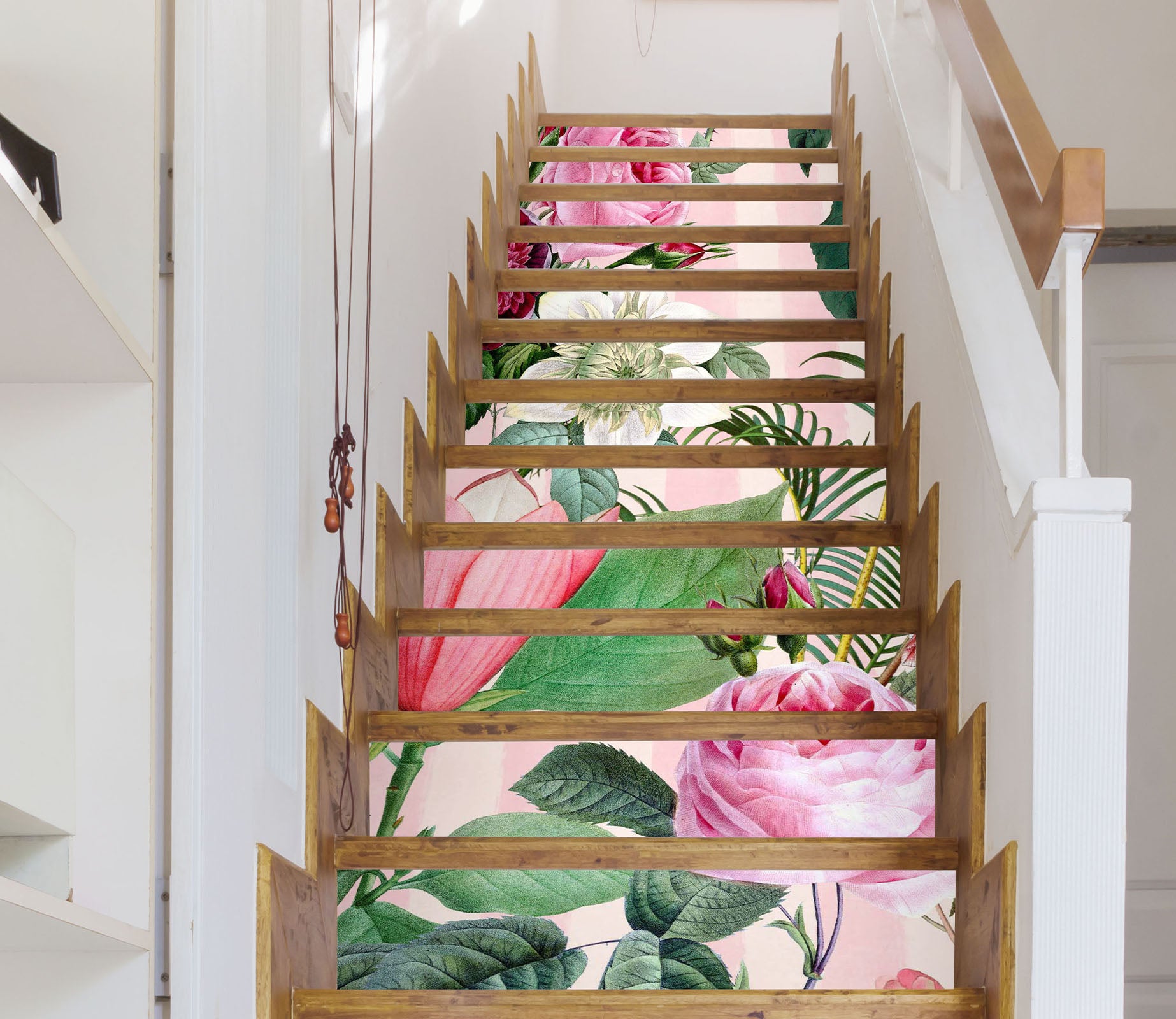 3D Pink Rose Flower 109200 Andrea Haase Stair Risers