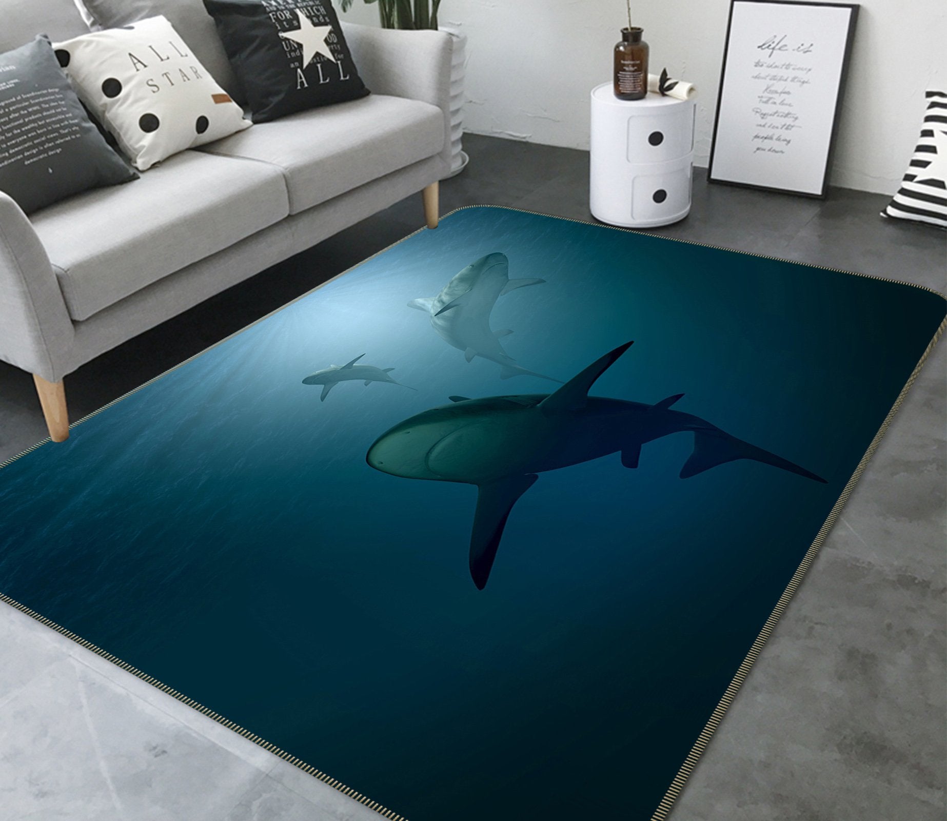 3D Dolphin 590 Animal Non Slip Rug Mat Mat AJ Creativity Home 