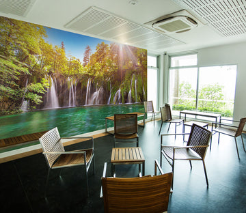 3D Sunshine Falls Lake 236 Wall Murals