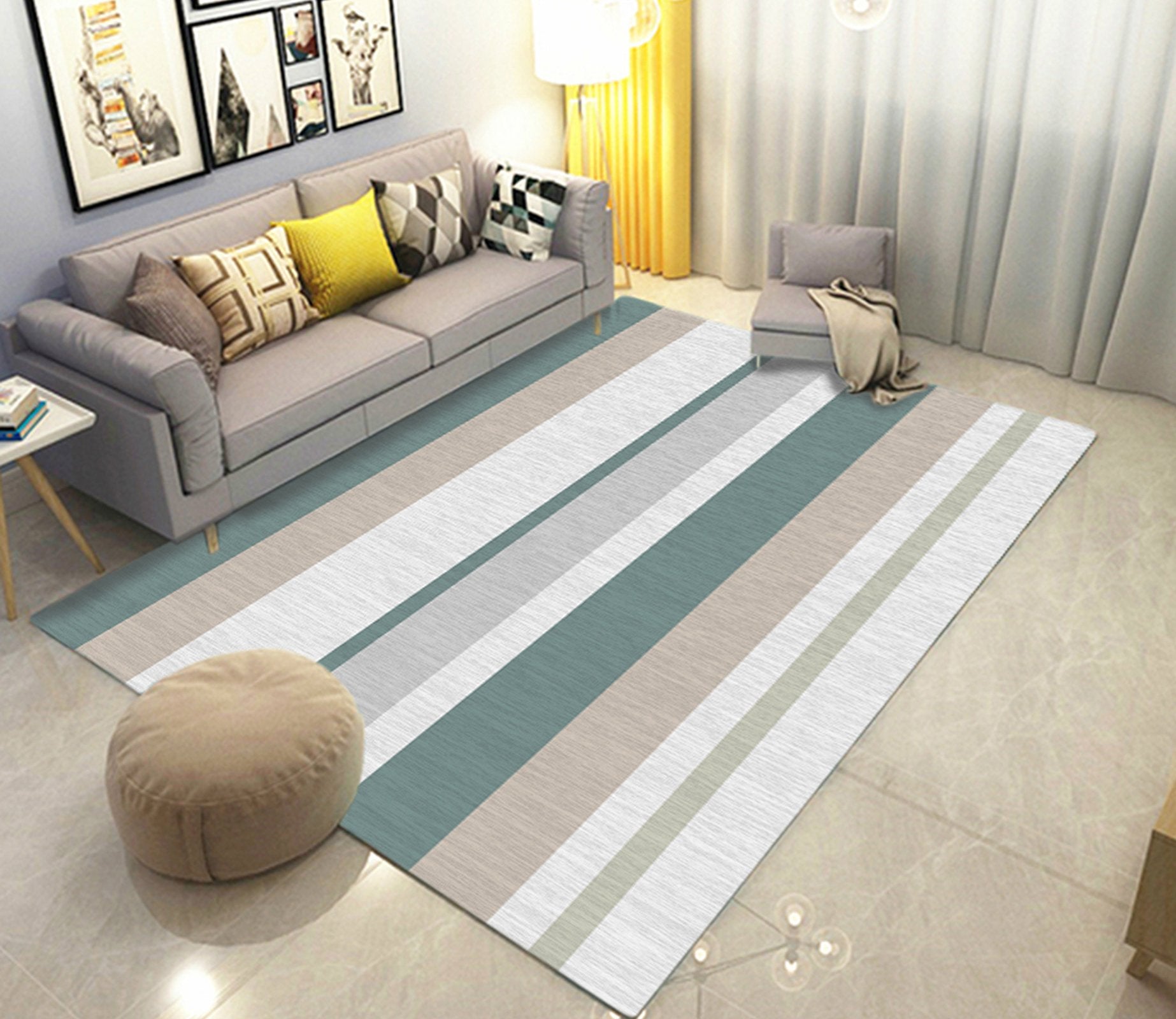 3D Color Stripe WG263 Non Slip Rug Mat Mat AJ Creativity Home 