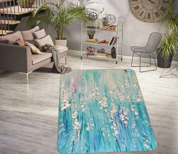 3D White Wildflowers 1188 Skromova Marina Rug Non Slip Rug Mat