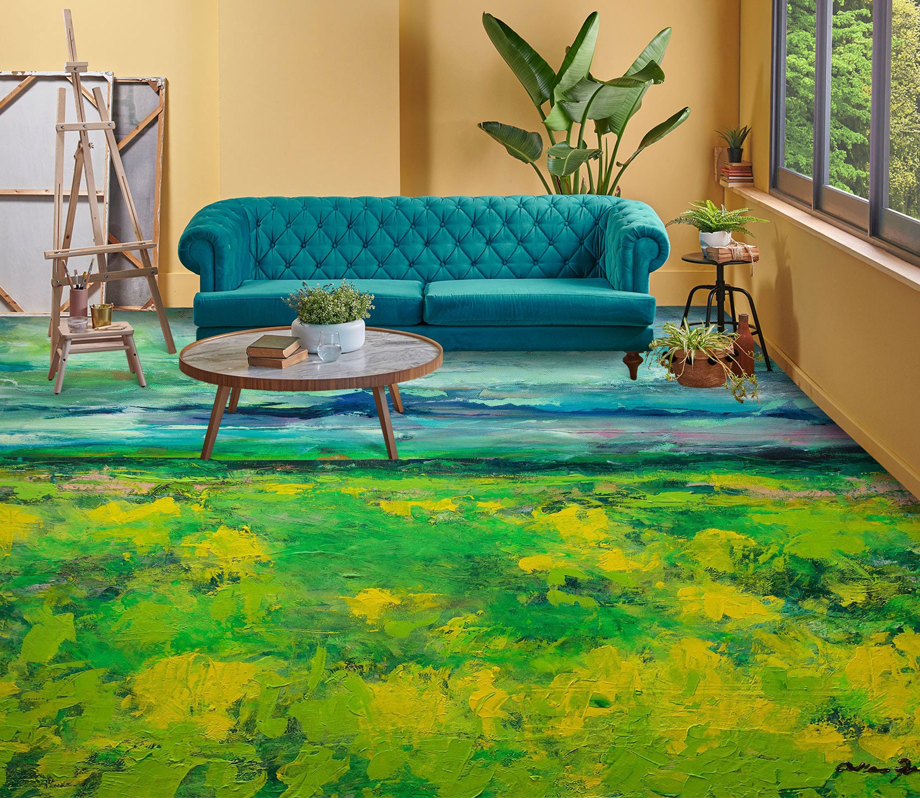 3D Green Grass 9664 Allan P. Friedlander Floor Mural  Wallpaper Murals Self-Adhesive Removable Print Epoxy