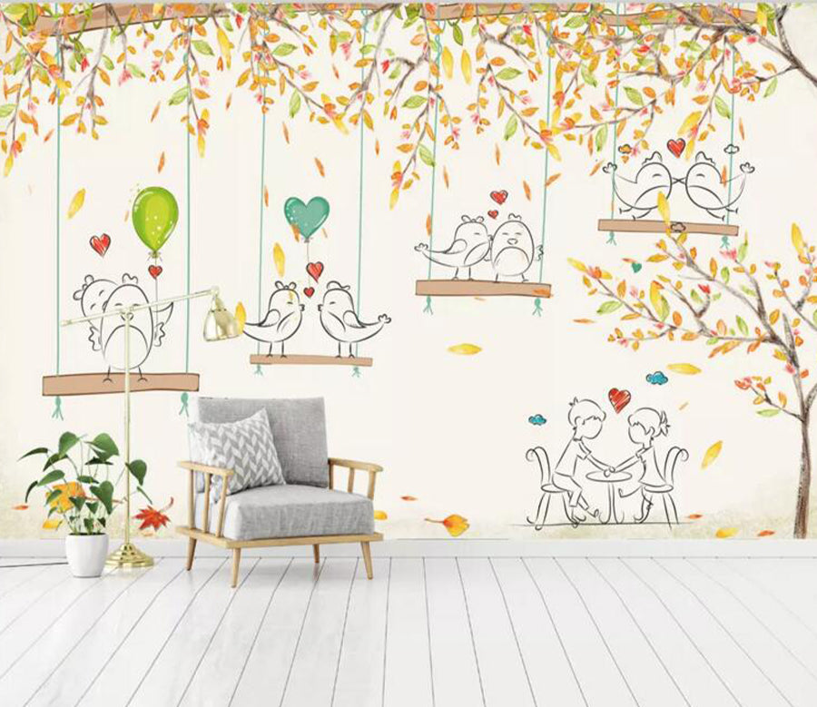 3D Balloon Bird WG783 Wall Murals