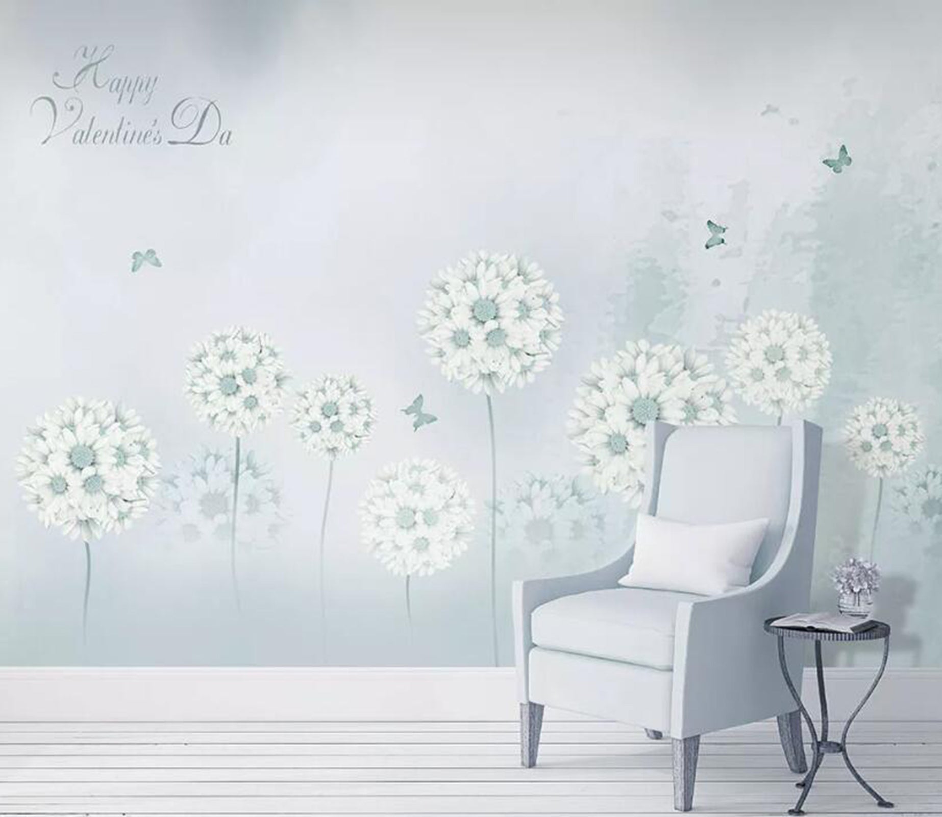 3D White Daisies WC12 Wall Murals Wallpaper AJ Wallpaper 2 