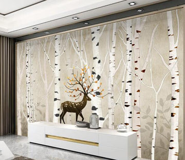 3D Forest Sika Deer WC2196 Wall Murals