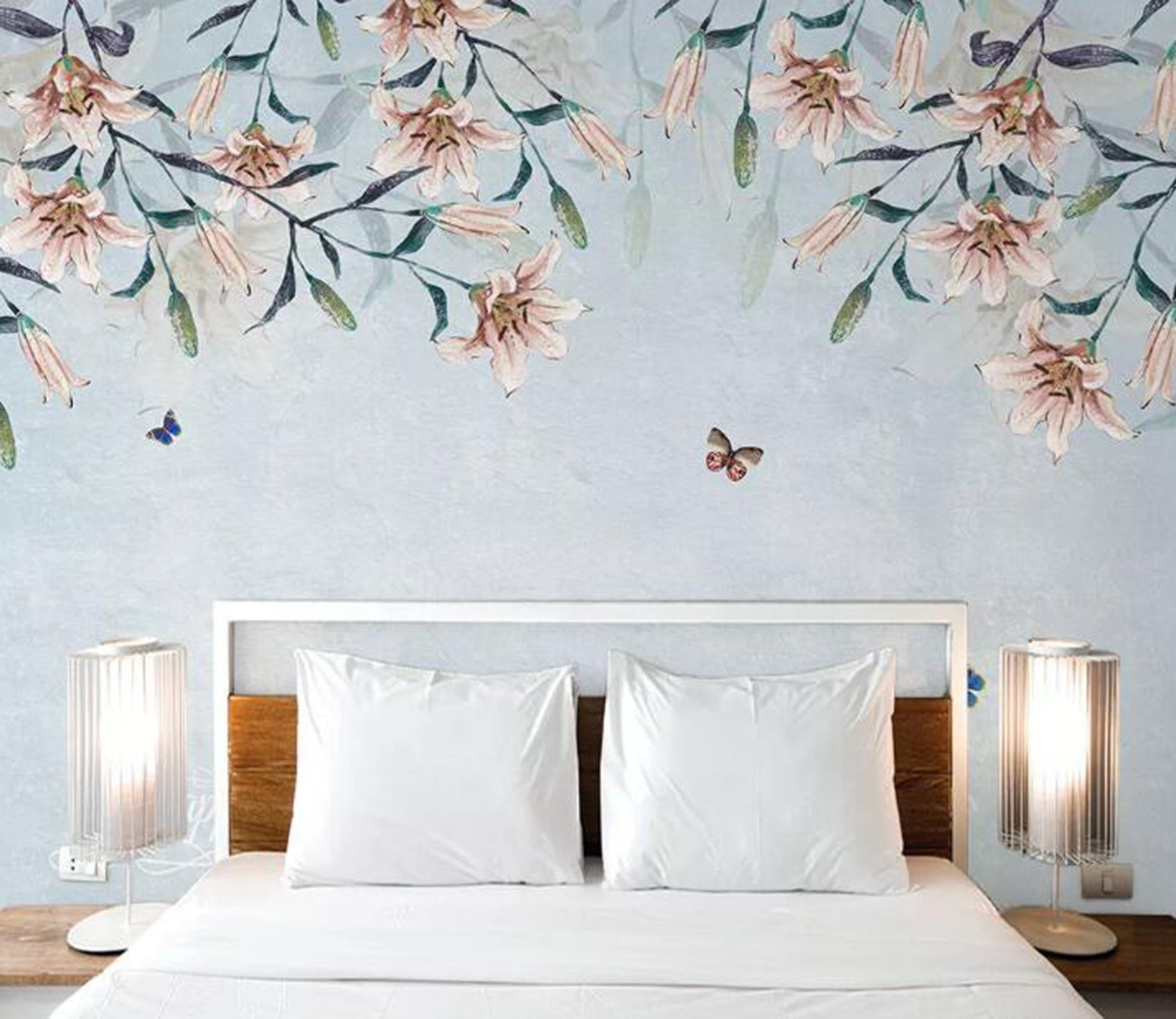 3D Flower Butterfly WC24 Wall Murals Wallpaper AJ Wallpaper 2 