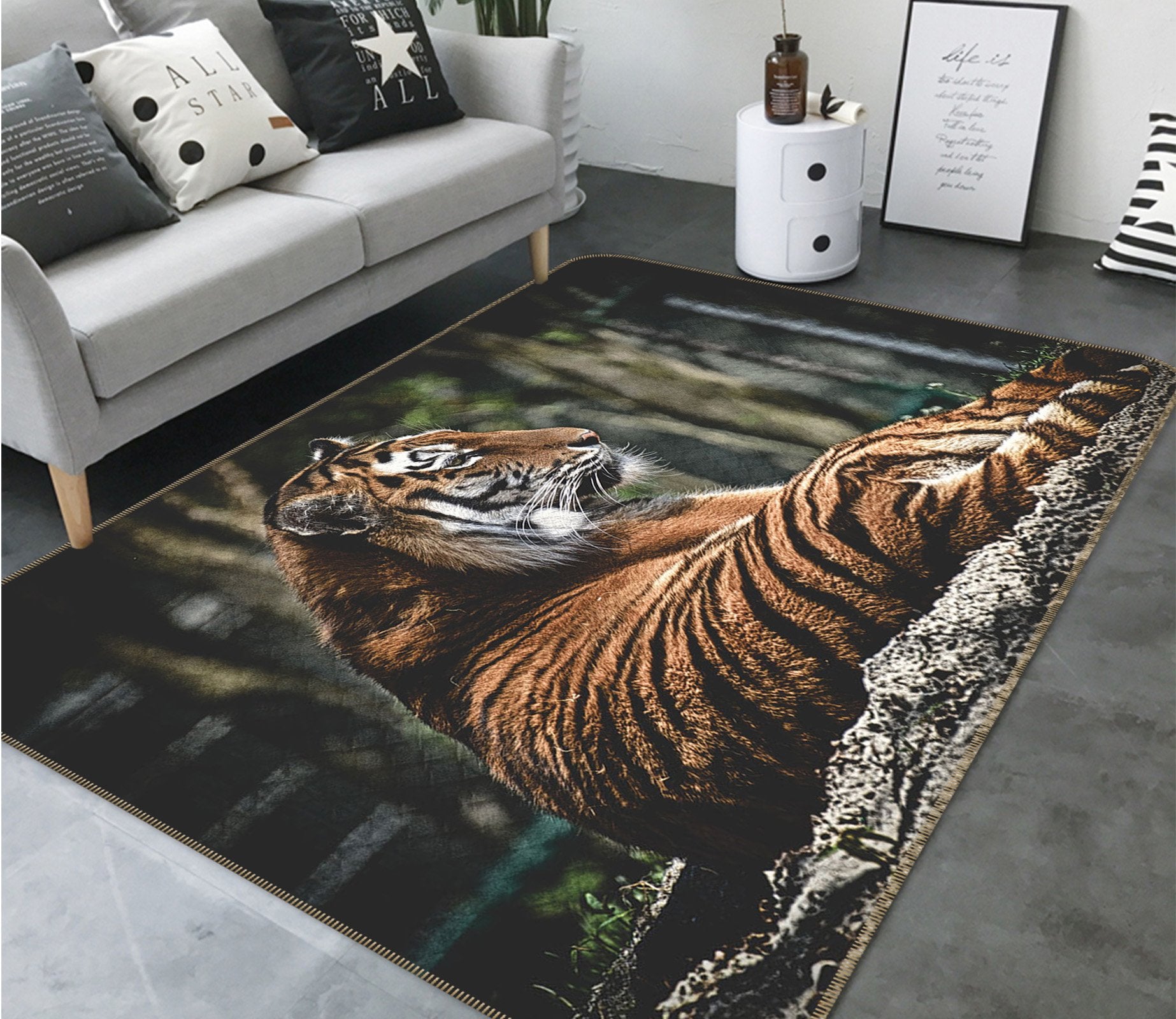 3D Tiger 644 Animal Non Slip Rug Mat Mat AJ Creativity Home 