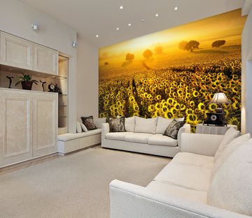 3D Sunflower Field 223 Wall Murals