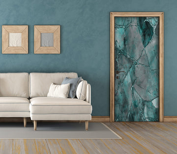 3D Green Marbled Crack 102102 Andrea Haase Door Mural