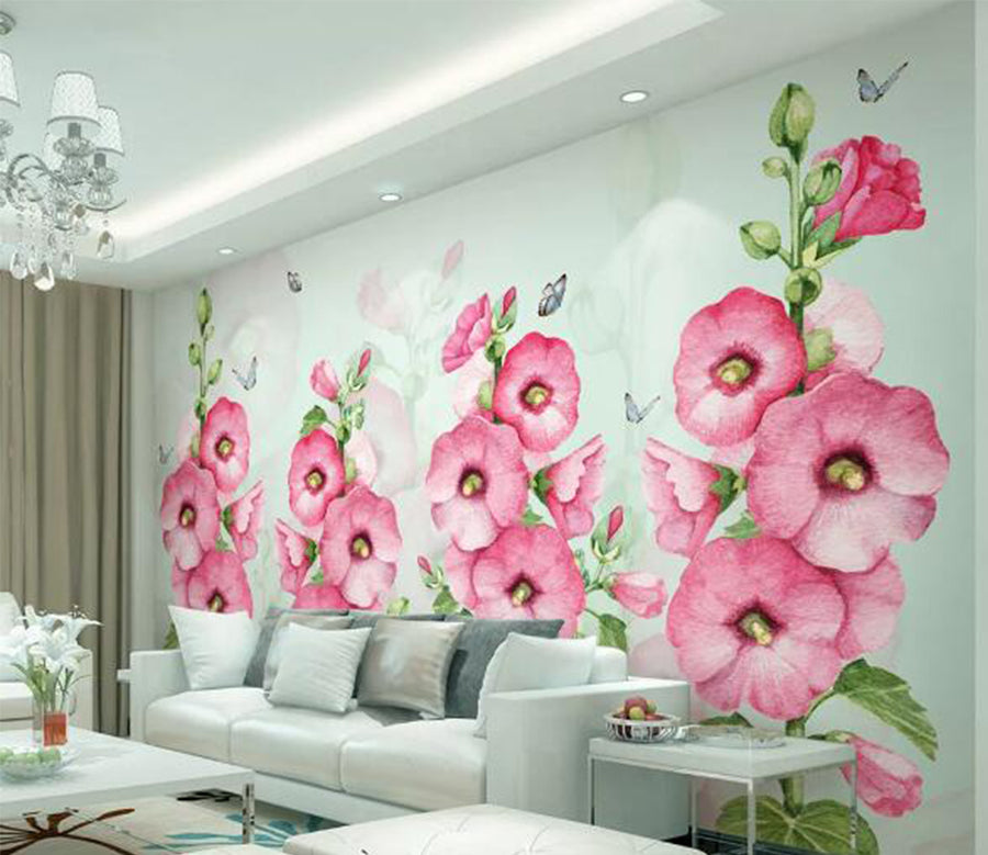 3D Red Trumpet Flower WC195 Wall Murals