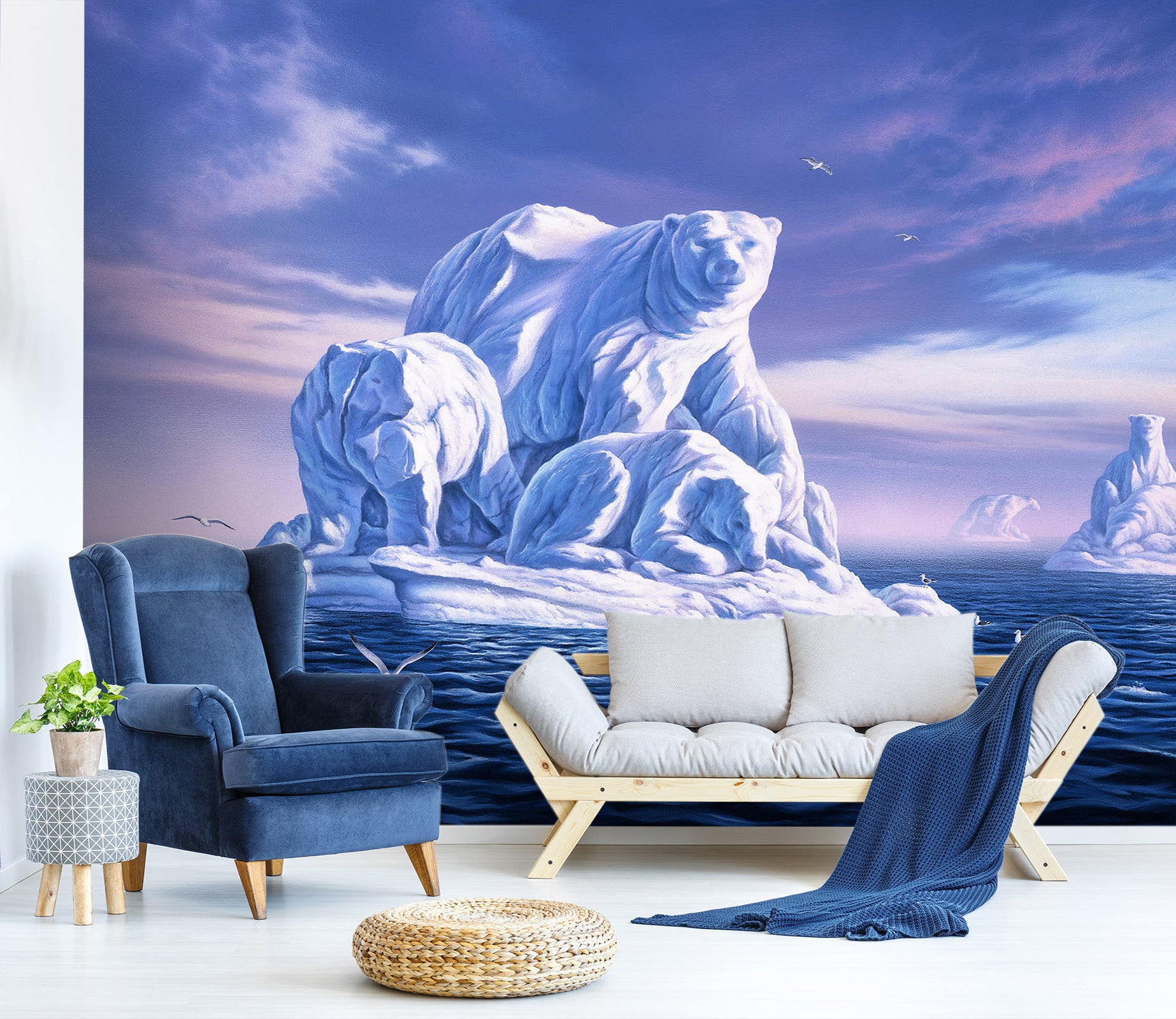 3D Ice Beargs 110 Jerry LoFaro Wall Mural Wall Murals