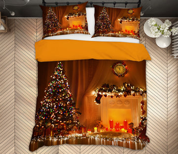 3D Tree Light 52119 Christmas Quilt Duvet Cover Xmas Bed Pillowcases