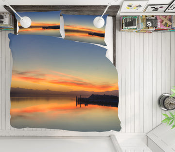 3D Lake Sky 67144 Bed Pillowcases Quilt