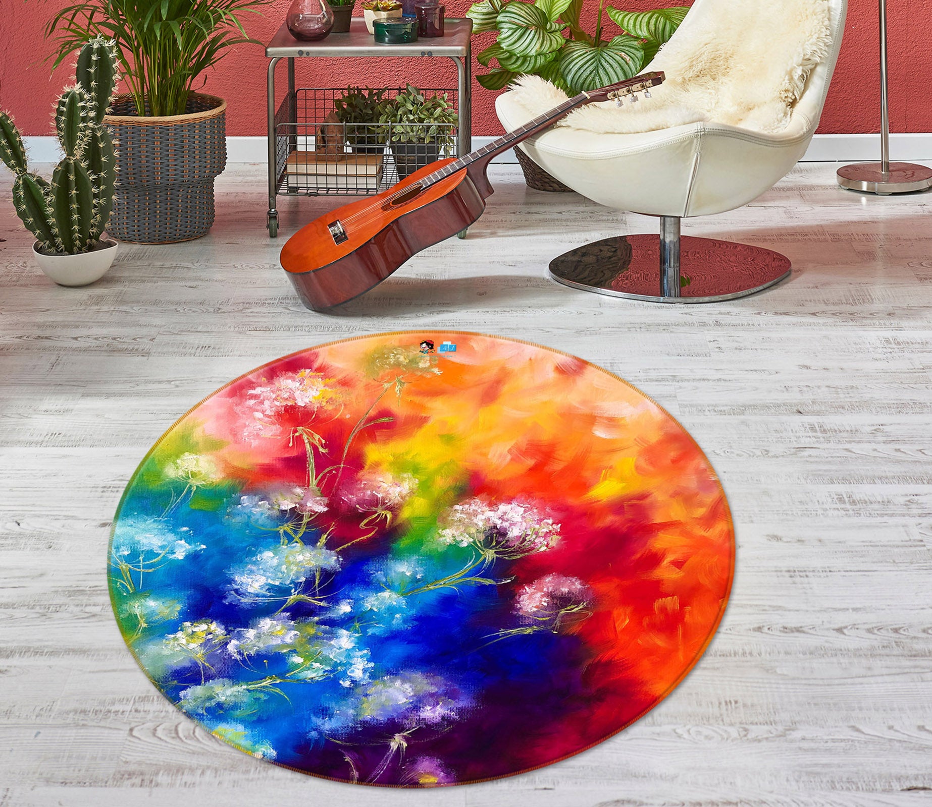 3D Color Painting 912 Skromova Marina Rug Round Non Slip Rug Mat