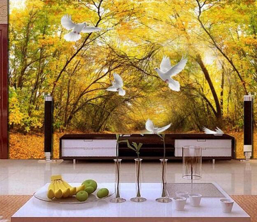 3D Forest Pigeon WC161 Wall Murals