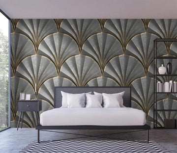 3D Silver Gray Fan Arrangement 2295 Wall Murals