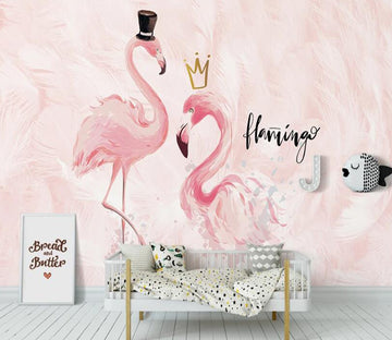 3D Dear Flamingos 1095 Wall Murals