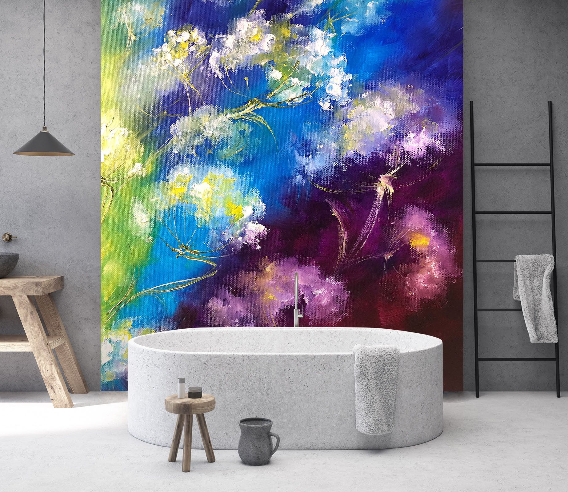 3D Purple Blue Flower 307 Skromova Marina Wall Mural Wall Murals