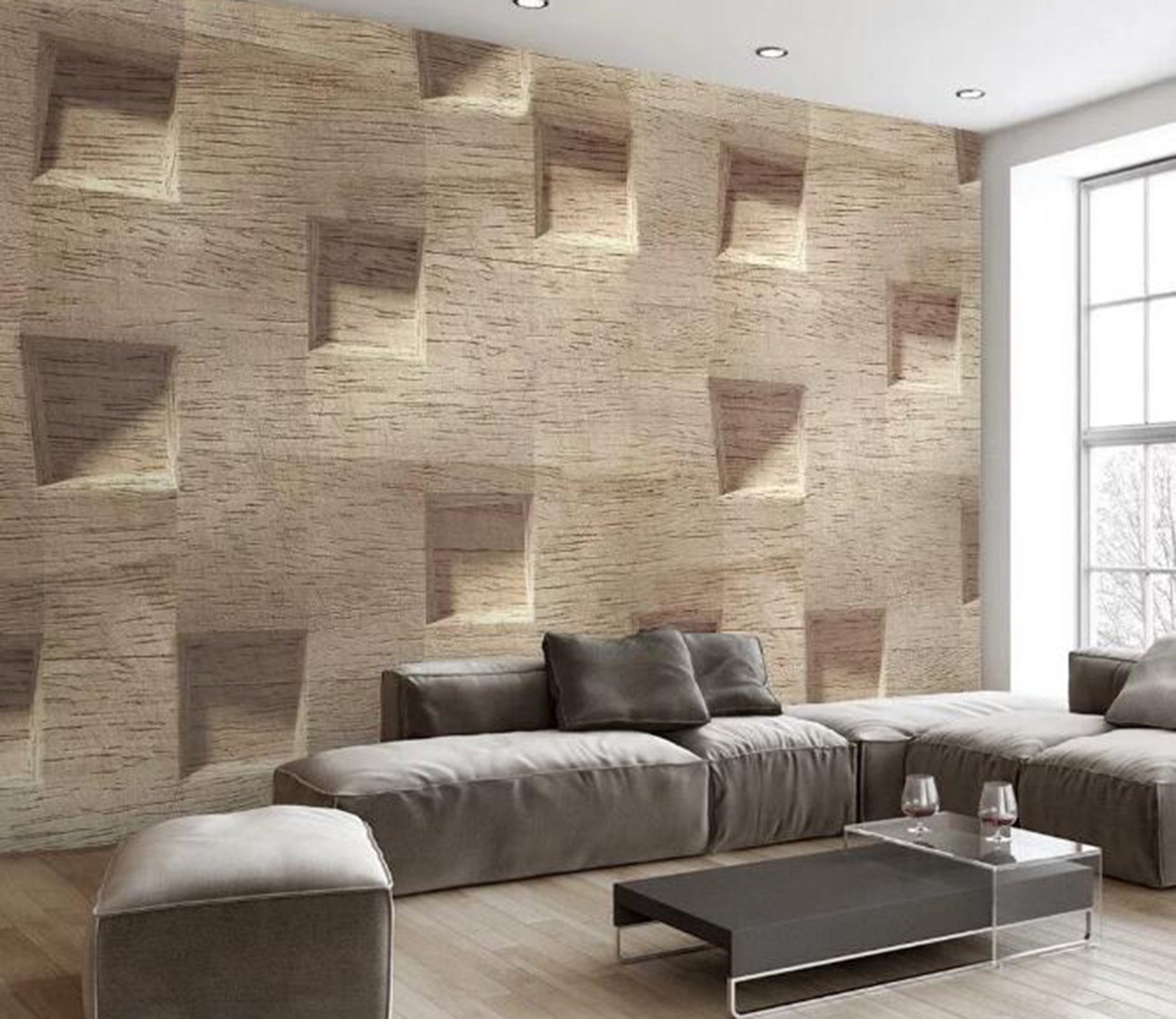 3D Wooden Square WG30 Wall Murals Wallpaper AJ Wallpaper 2 