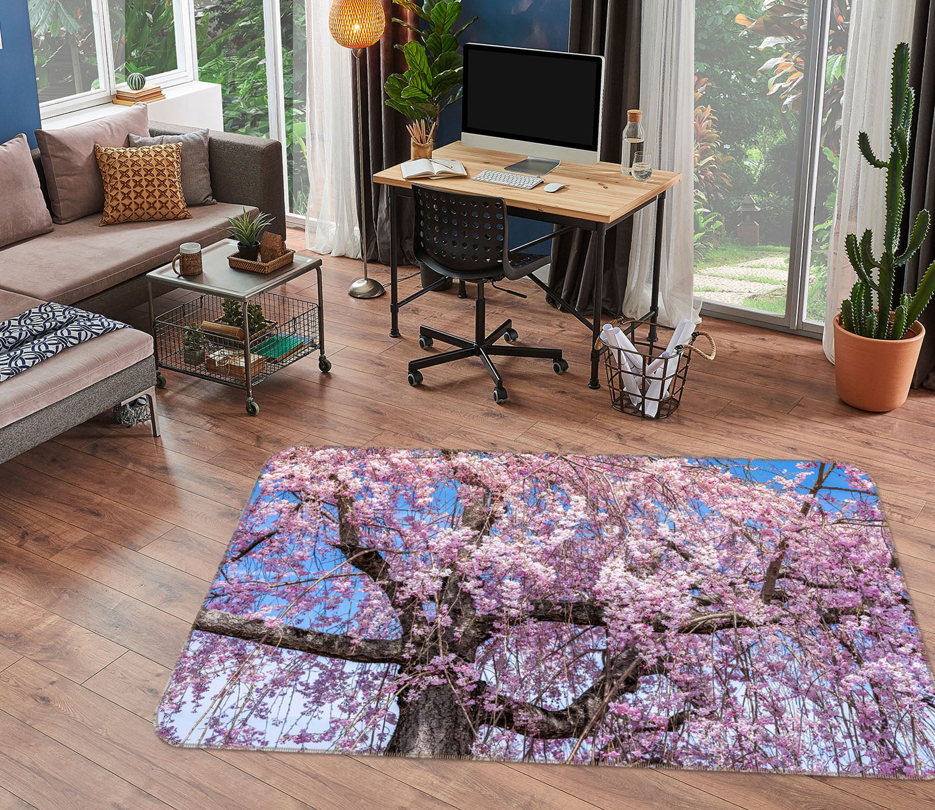 3D Cherry Blossom Tree 1069 Marco Carmassi Rug Non Slip Rug Mat