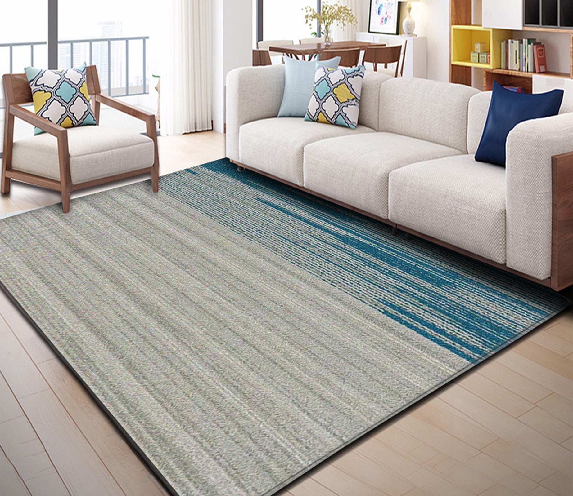 3D Gray Stripe WG124 Non Slip Rug Mat Mat AJ Creativity Home 