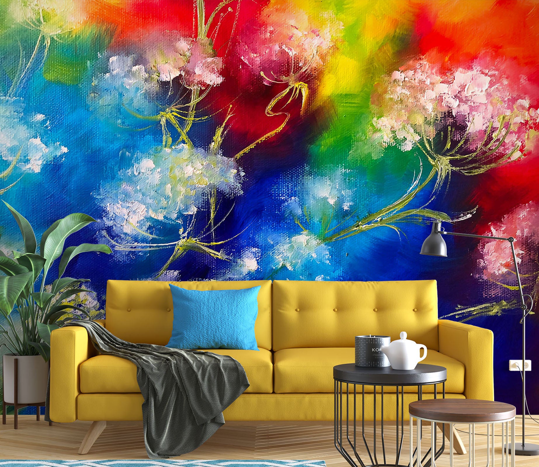 3D Painted Flowers 249 Skromova Marina Wall Mural Wall Murals