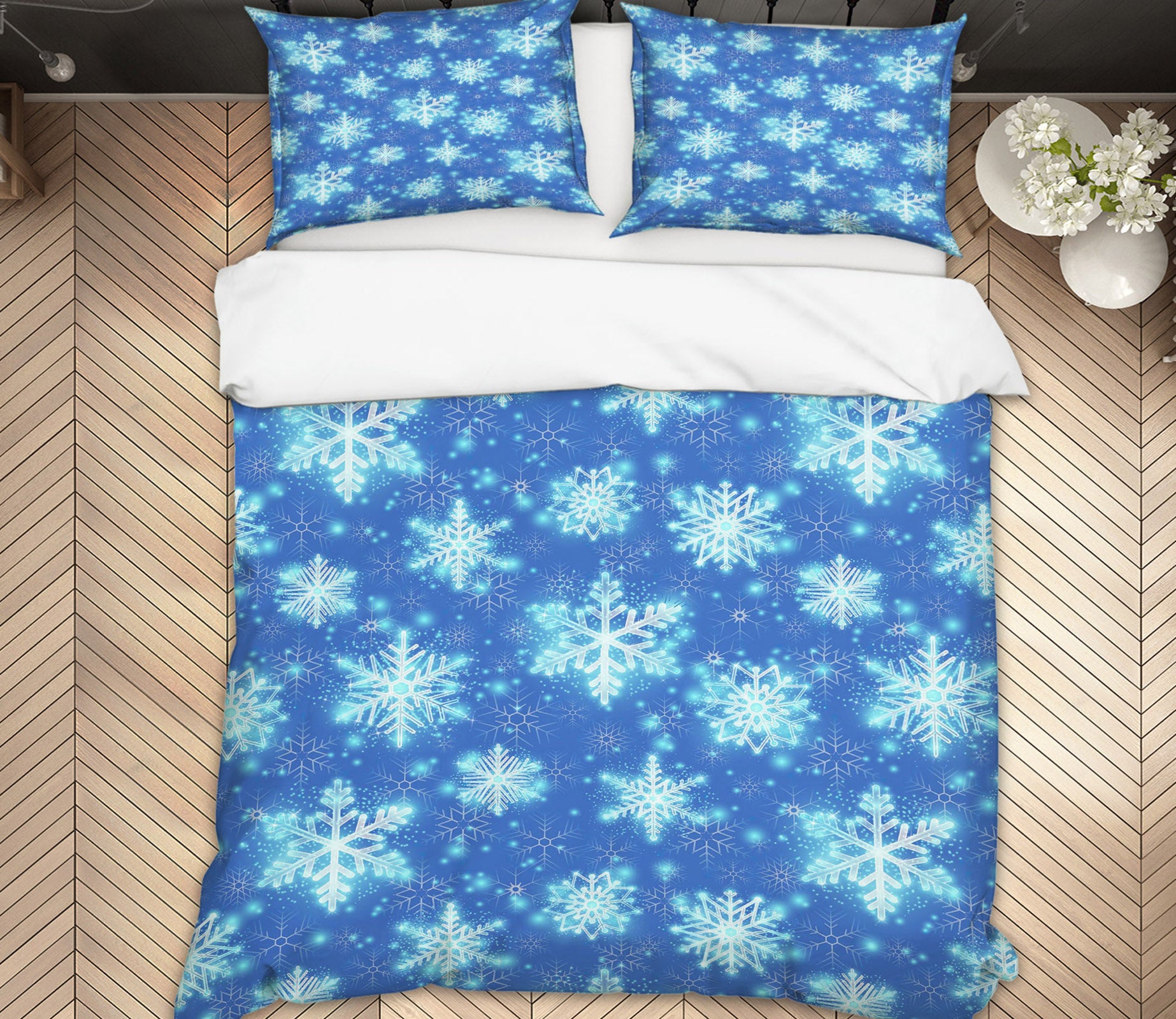 3D Snowflake 52212 Christmas Quilt Duvet Cover Xmas Bed Pillowcases