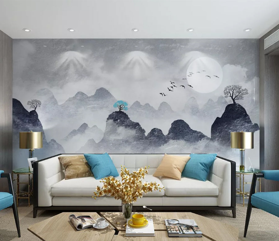 3D Cliff Tree WC2342 Wall Murals