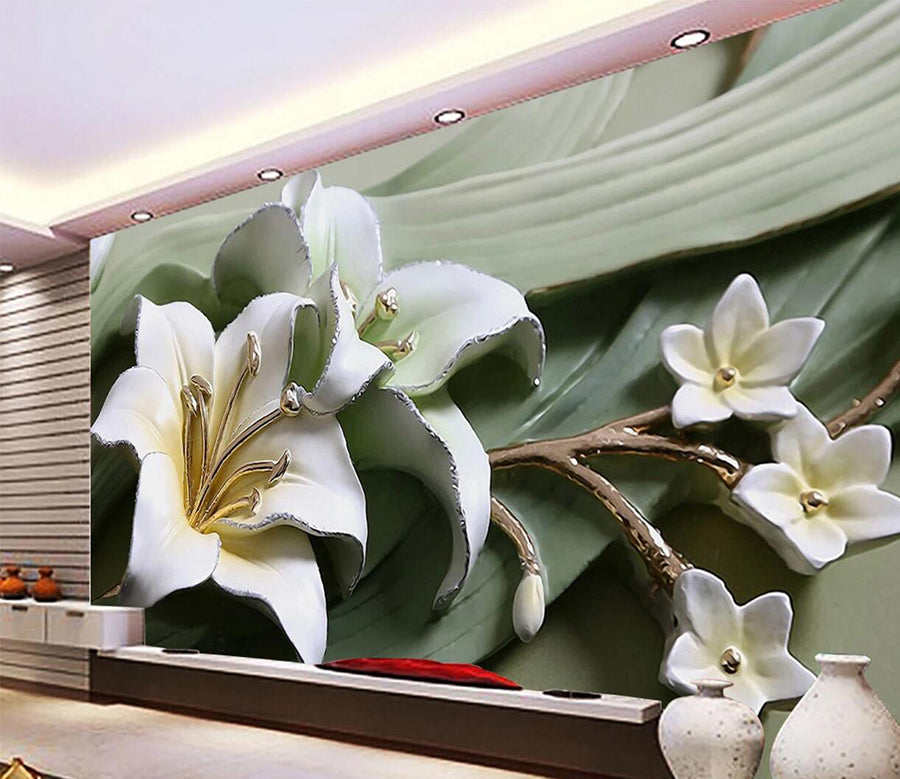 3D Lily Decoration WC571 Wall Murals