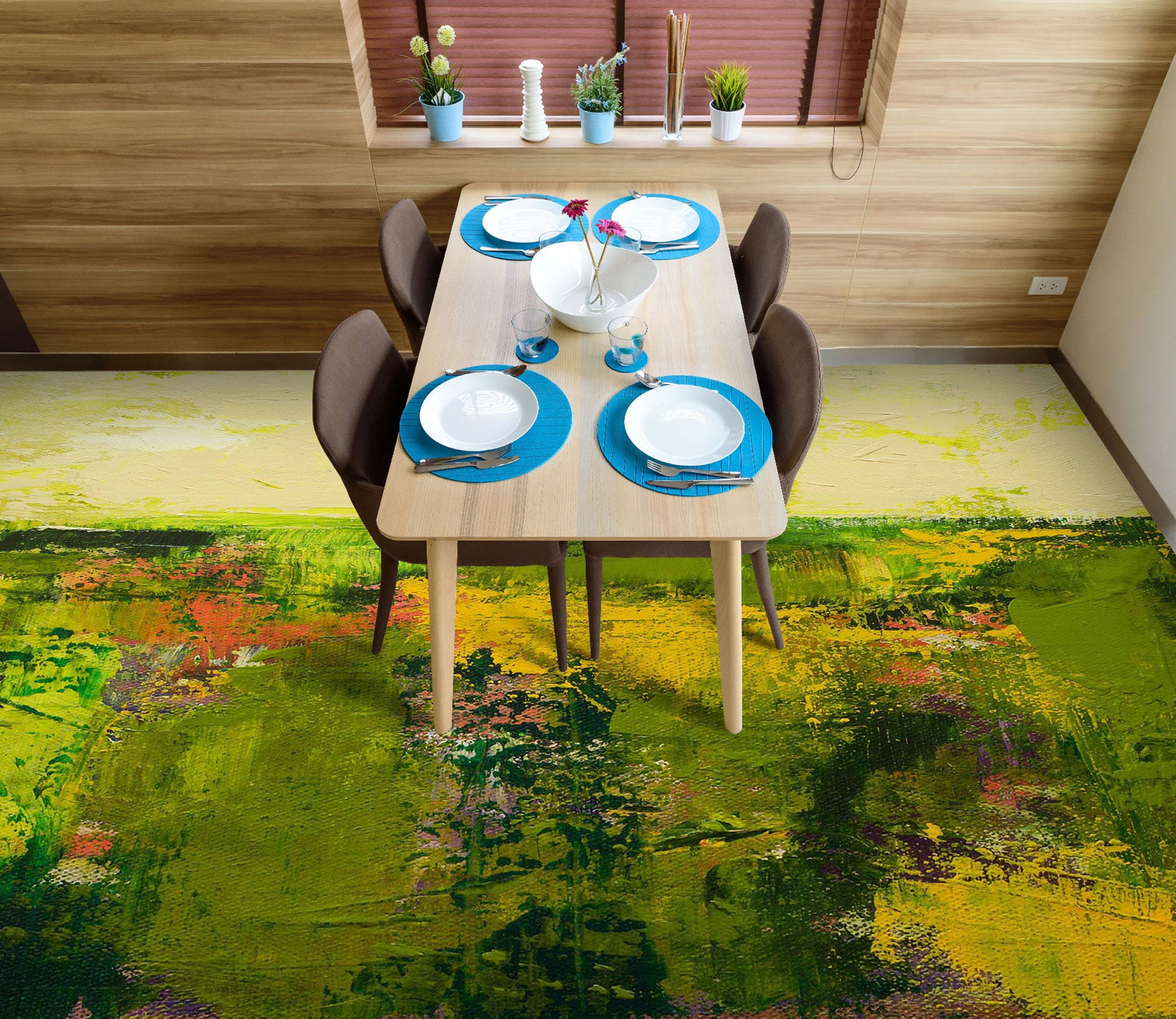 3D Green Texture Painting 9649 Allan P. Friedlander Floor Mural  Wallpaper Murals Self-Adhesive Removable Print Epoxy