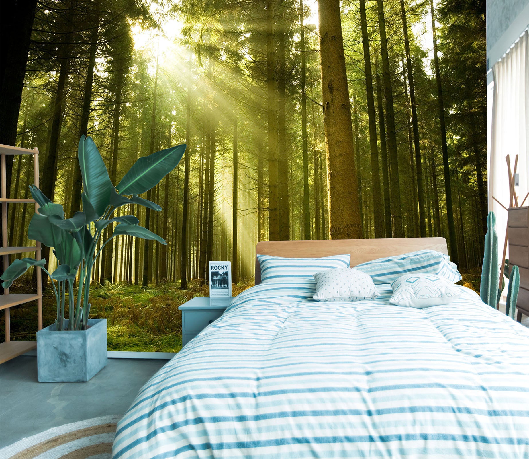 3D Forest Sunlight 119 Wall Murals