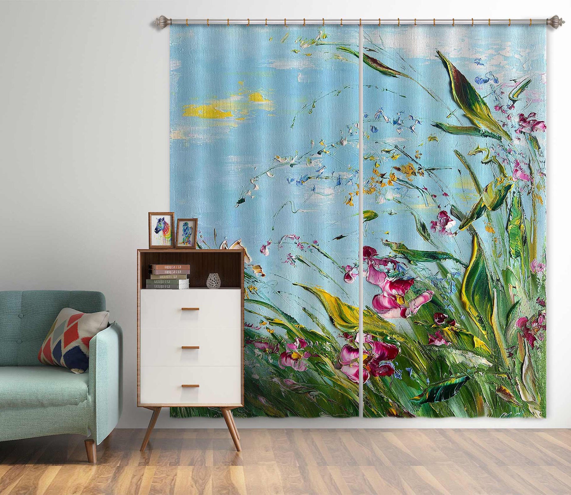 3D Grass Butterfly 411 Skromova Marina Curtain Curtains Drapes