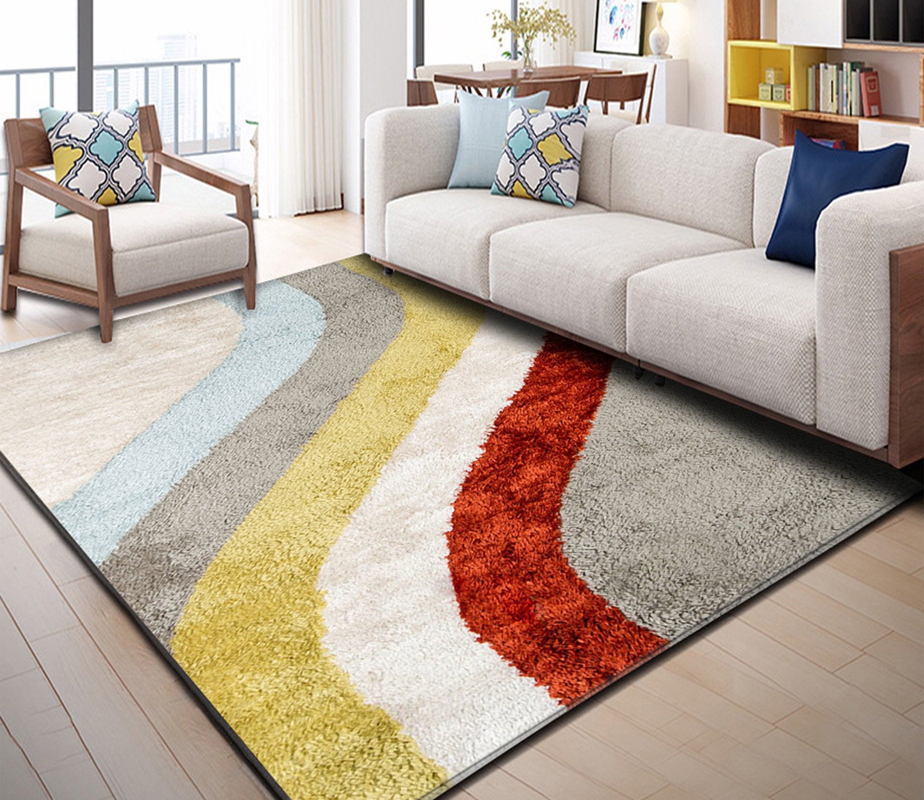 3D Color Stripe WG164 Non Slip Rug Mat Mat AJ Creativity Home 